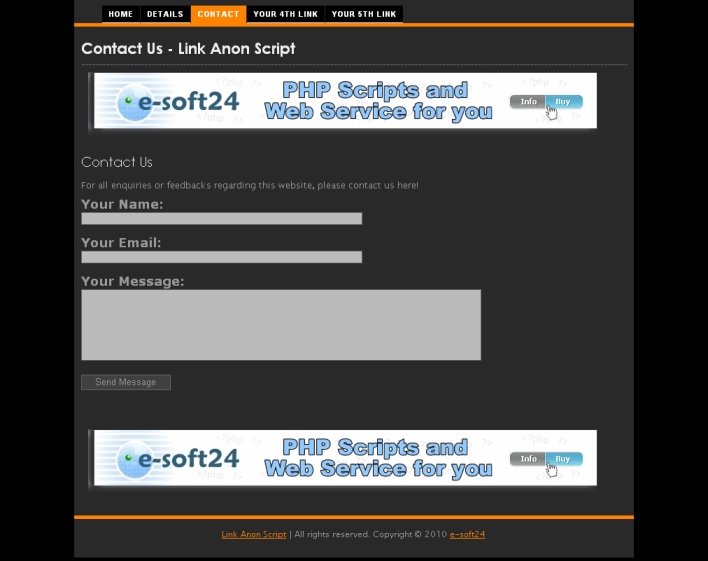 Link Anon Script Contact Page Screenshot